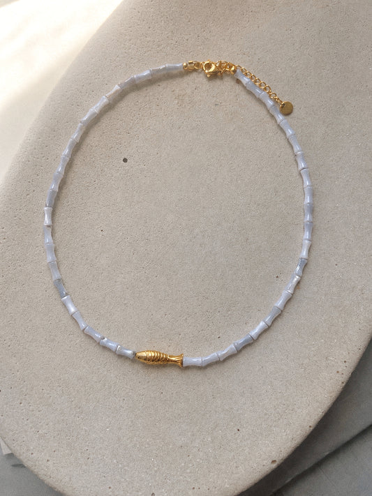 Prepared in Silence - mother of pearl necklace