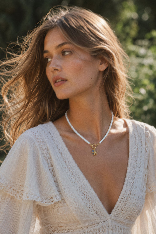 The Lucky Find - mother of pearl necklace