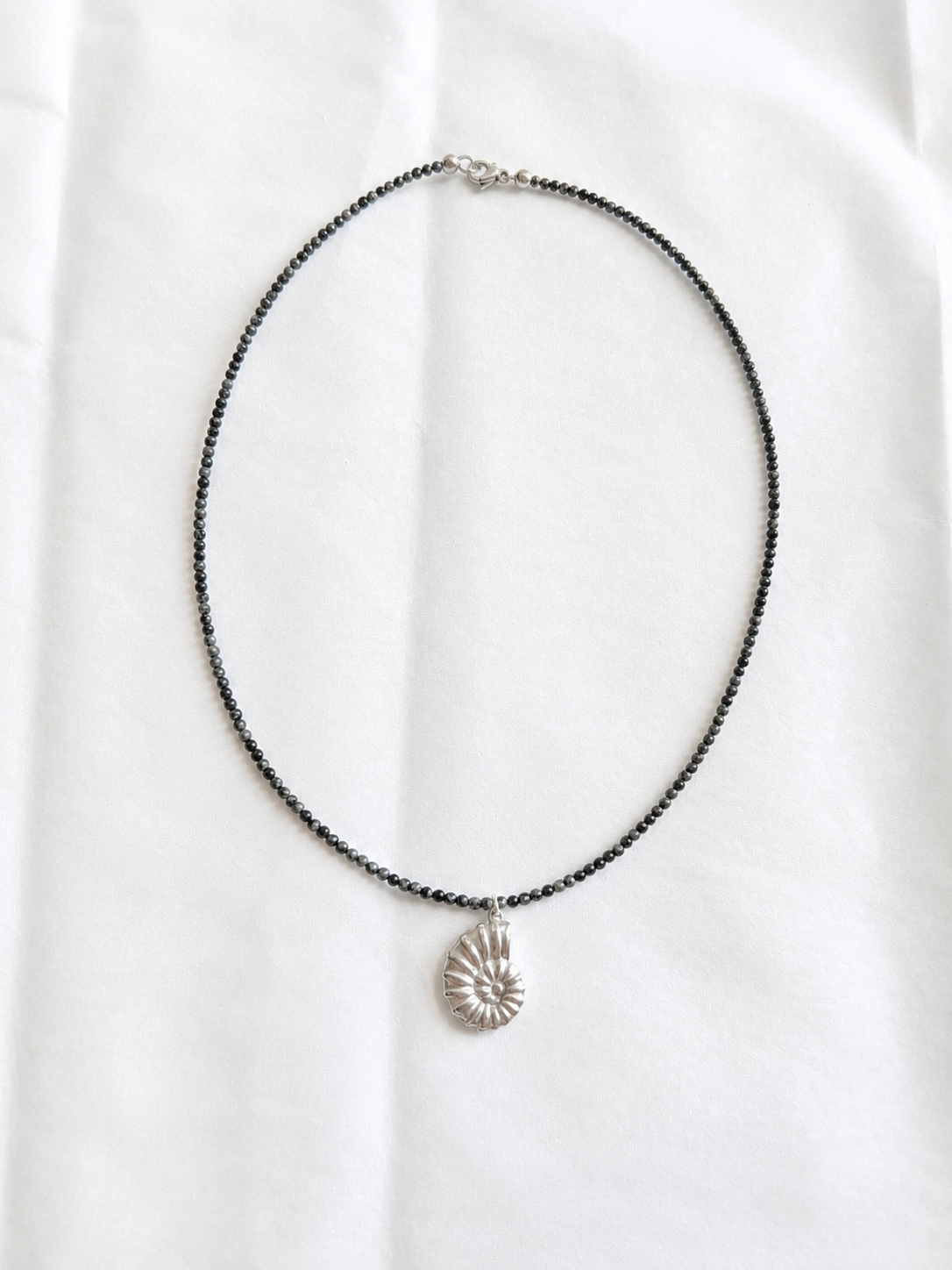 Coastal light - obsidian necklace