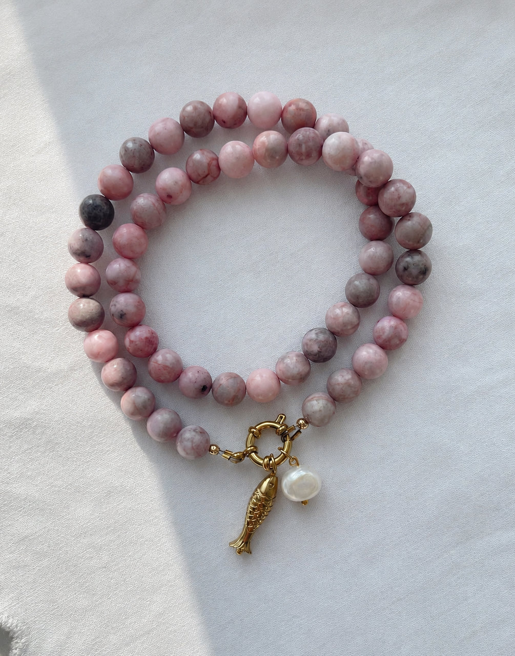 You Don’t Have to Carry It All - pink jasper necklace