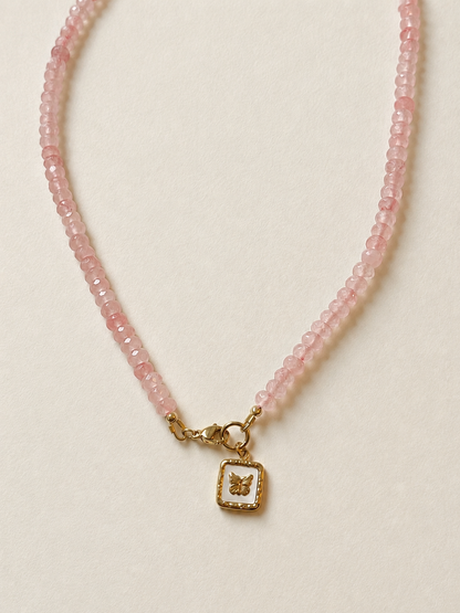 Nothing to Prove - rose quartz necklace