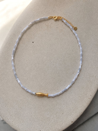 Prepared in Silence - mother of pearl necklace